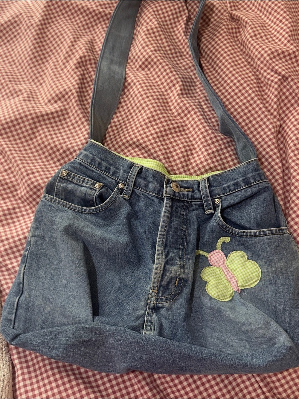 Y2K Inspired Reworked Jean Bag - Picture 3 of 9
